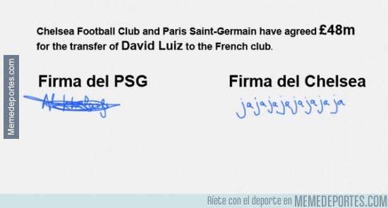 322969 - Las firmas del contrato de David Lluiz al PSG