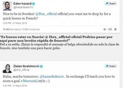 Enlace a Pique en twitter entre Ibrahimovic y Hazard
