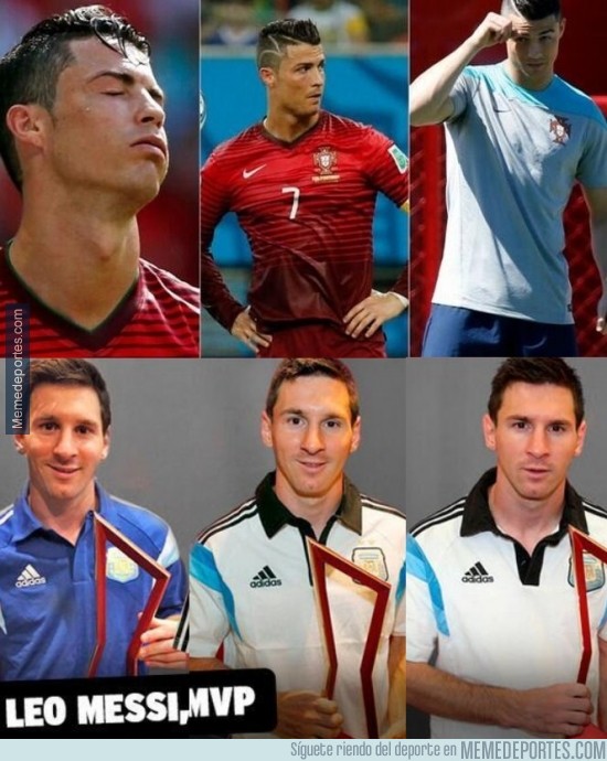 348754 - Diferencias entre Messi y Cristiano. 3 MVPs vs 3 peinados distintos