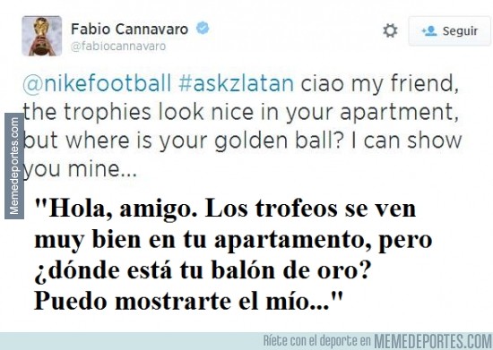 353031 - Cannavaro troleando a Zlatan
