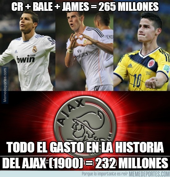365047 - CR7 + Bale + James = 265 millones