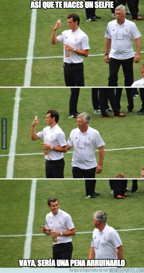 369728 - Ancelotti arruinando el selfie a Bale