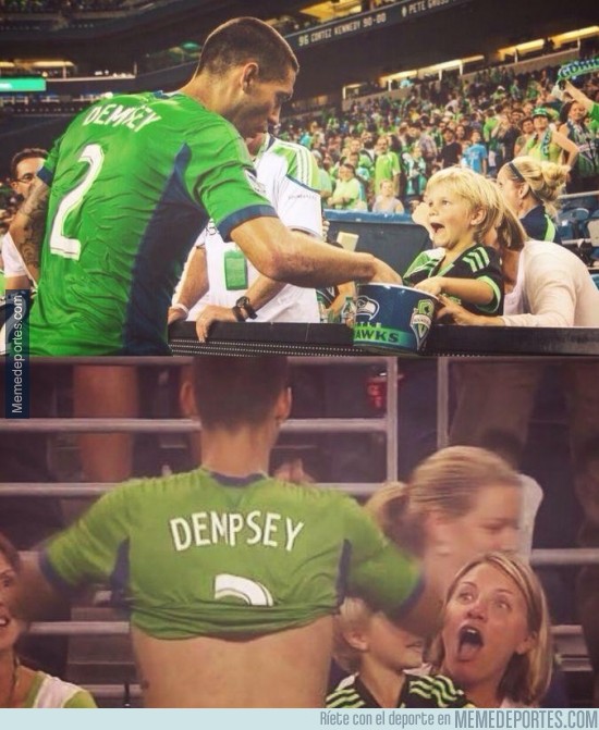 371890 - Gran gesto de Dempsey que le cambia su camiseta por unas palomitas a un niño