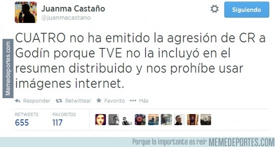 376646 - Juanma Castaño aclara el porqué de no emitir la agresión de CR7. Ni 4, ni TVE...