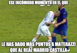 Enlace a De momento, Materazzi tiene más puntos por culpa de Zidane que el Castilla