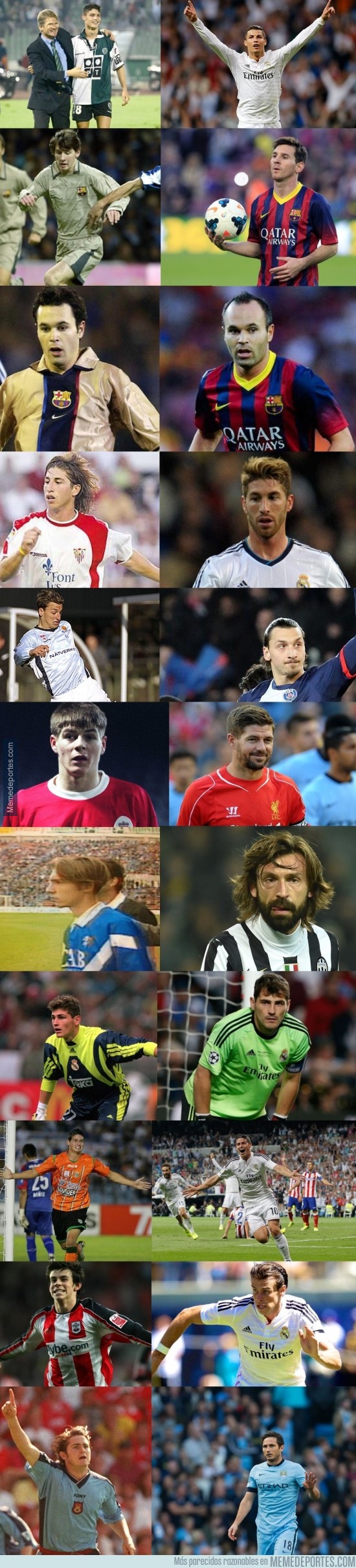391594 - Del debut hasta hoy de algunos de los mejores futbolistas