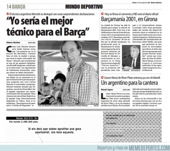 398648 - Y aquí, la primera vez que se habló de Messi en la prensa catalana