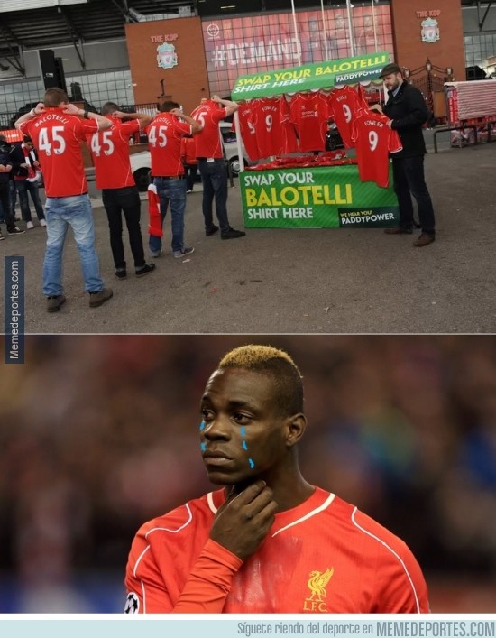 403213 - En Liverpool te cambian la camiseta de Balotelli, no quieren 4 + 5 , quieren un 9