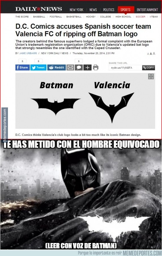 413400 - Lo que faltaba, Batman denuncia al Valencia