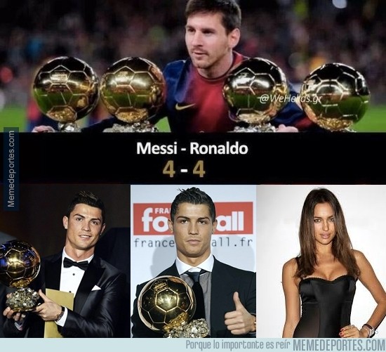 421978 - Messi y Cristiano tienen los mismos balones de oro