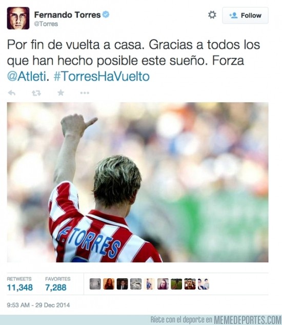 427823 - Pues ya es oficial. Torres vuelve al Atleti