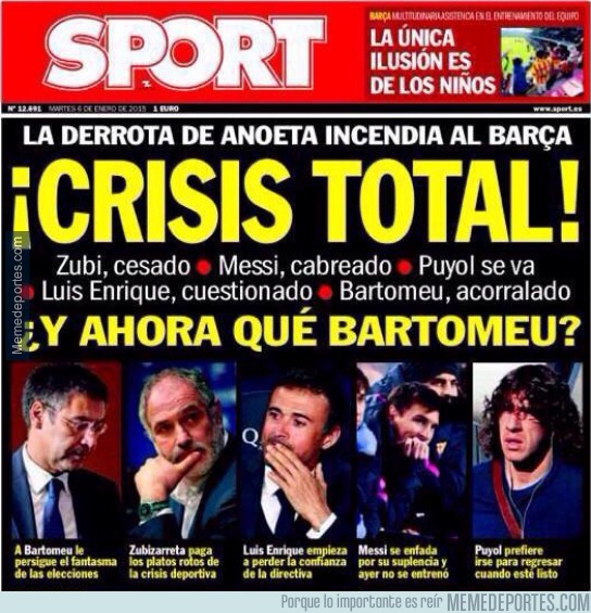 430343 - Cuando el mismo Sport reconoce que el Barça va mal, significa que, realmente, va mal