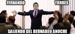 Enlace a Fernando Torres saliendo del Bernabeu anoche