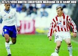 Enlace a El 1/2/1998 dmitri cheryshev marcaba en el Camp Nou
