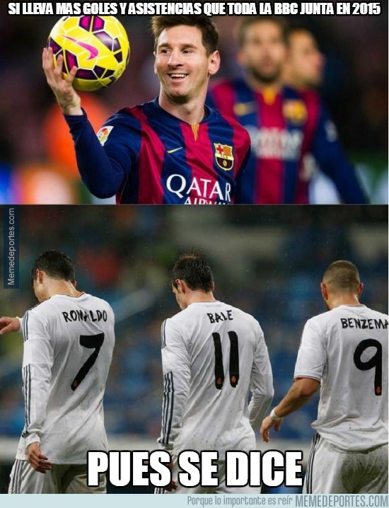449838 - Si Messi lleva más goles y asistencias que toda la BBC junta en 2015