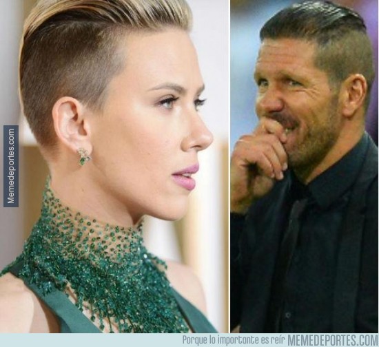 455742 - Scarlett Johansson se hizo un corte de pelo inspirado en El Cholo Simeone