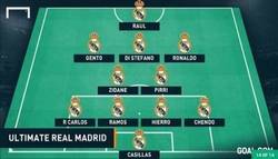 Enlace a XI ideal del Real Madrid en sus 113 años de historia. Lamentables las ausencias de Arbeloa y Drenthe