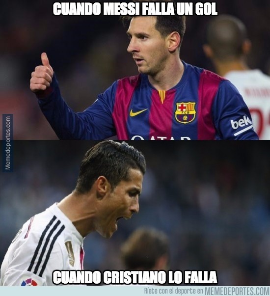 478297 - Diferentes reacciones de Messi y Cristiano al fallar un gol