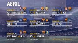 Enlace a Al Barça le espera un calendario duro en Abril