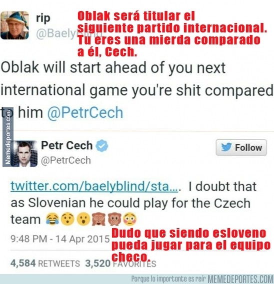 509525 - Si vas a trollear a Petr Cech en Twitter, al menos ten la información correcta