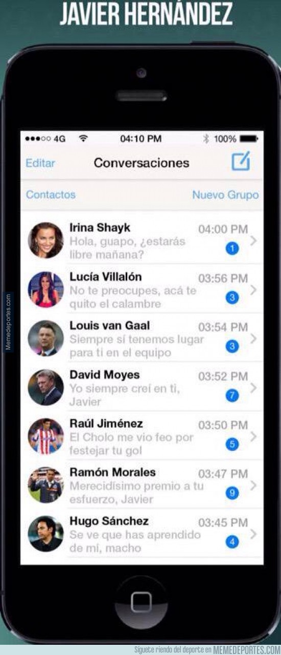 519396 - Chicharito ha compartido imágenes de su teléfono