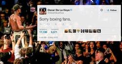 Enlace a Sabes que el combate ha sido un fiasco cuando Oscar de la Hoya pide disculpas