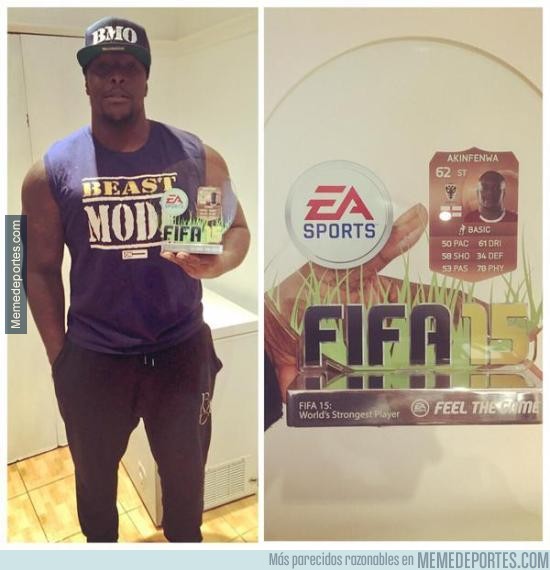 540298 - Inesperado: Akinfenwa premiado por ser el jugador más fuerte del mundo en el FIFA 15