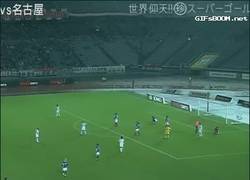 Enlace a GIF: Golazo de un entrenador en la liga japonesa