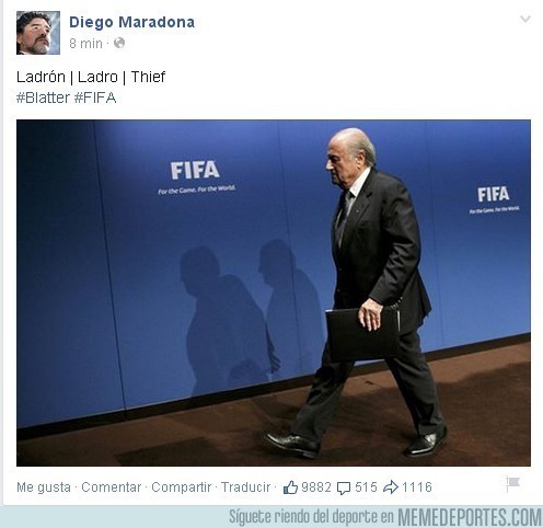 563798 - Esto es lo que publicaba Diego Armando Maradona en su facebook.