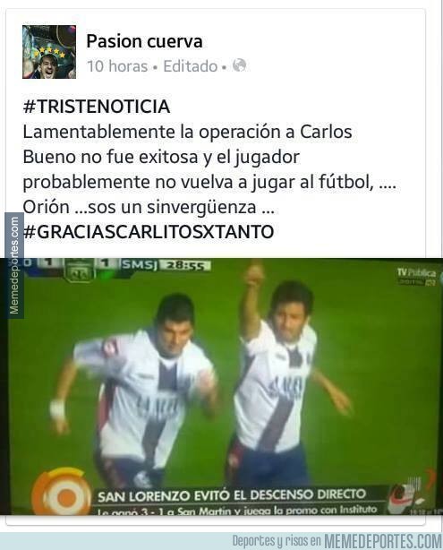 571711 - Carlos Bueno se retira del fútbol por culpa de Orión