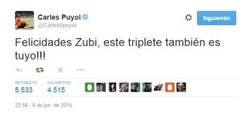 Enlace a Tuit de Puyol dedicando la Champions a Zubizarreta