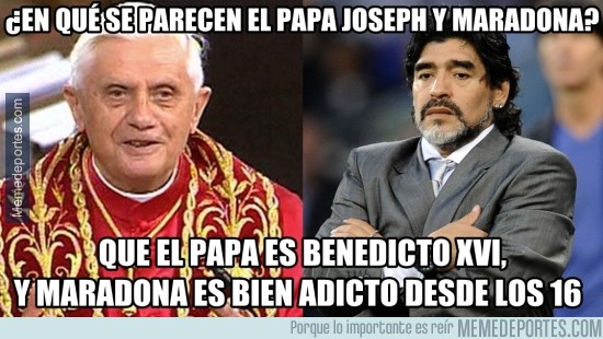 579866 - ¿En qué se parecen el papa y Maradona?