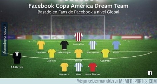 581592 - El 11 ideal de la Copa América en Facebook