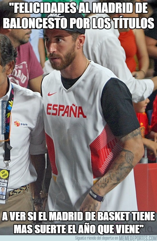 599074 - Ramos también felicita al Madrid de baloncesto