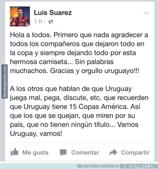600637 - Luis Suárez no sabe perder y la lía en las redes sociales