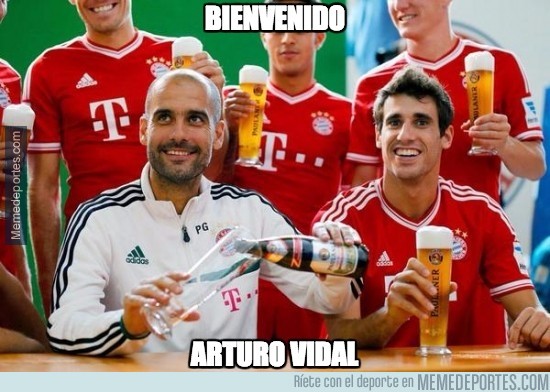 641615 - En Munich ya esperan a Vidal con sus birras en mano