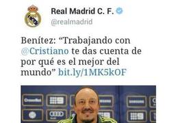 Enlace a Imagen del entrenamiento en que Cristiano convenció a Benítez de que es el mejor del mundo
