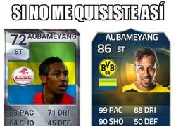 Enlace a Brutal cambio de Aubameyang en el FIFA