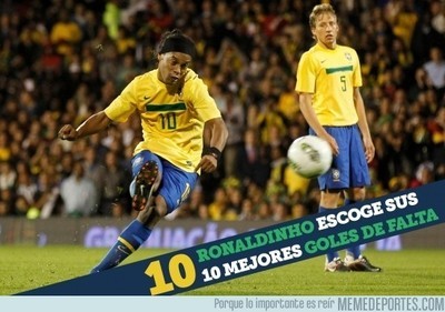 656077 - Lista: Ronaldinho Gaúcho eligió sus 10 mejores goles de Falta Directa
