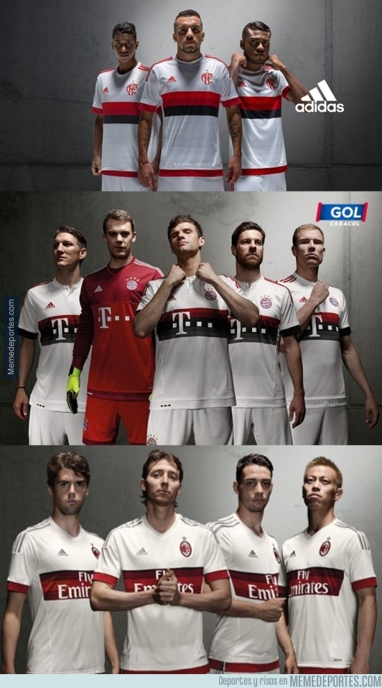 656562 - Encuentra las diferencias entres las camisetas de Flamengo, Bayern y Milan