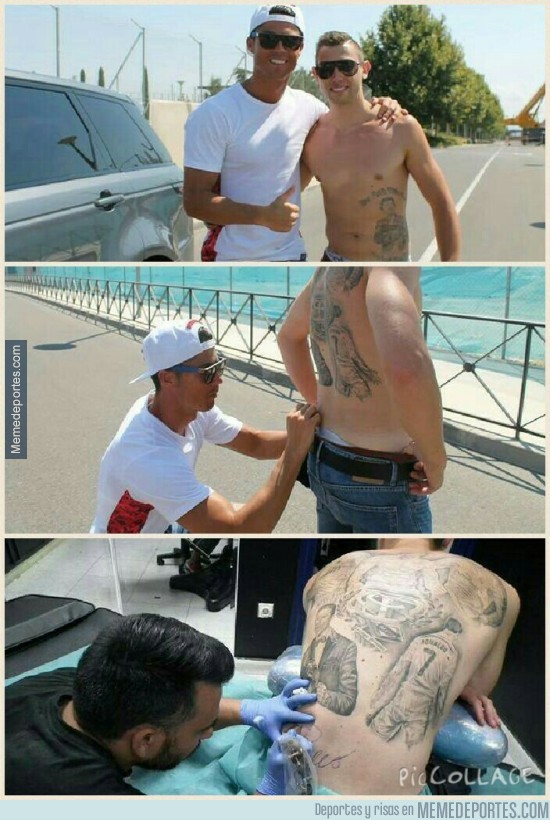 663326 - ¿Recuerdas al fan que se tatuó a Cristiano en la espalda? Pues ahora se ha tatuado su firma