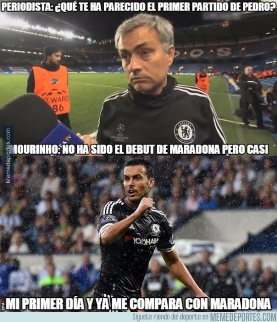 666036 - Pedro entra en el selecto club de jugadores que ha piropeado Mourinho