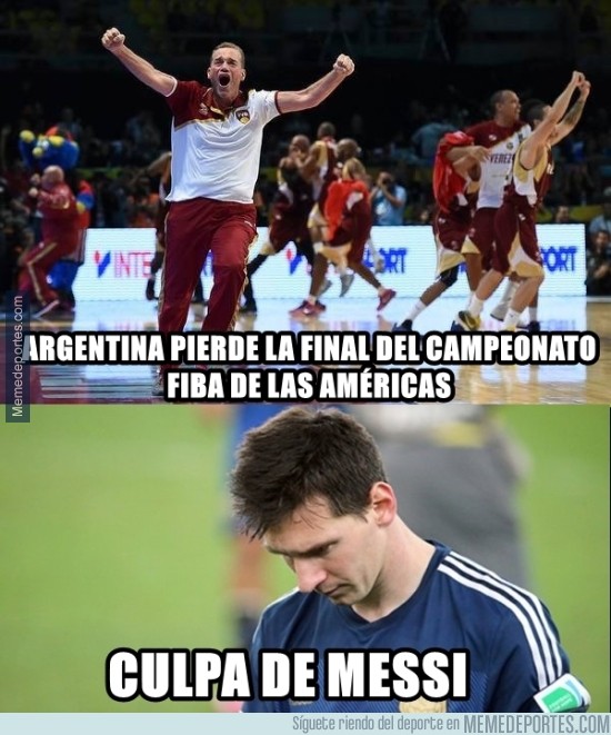 684431 - Argentina pierde la final de baloncesto contra Venezuela, ¿También es culpa de Messi?