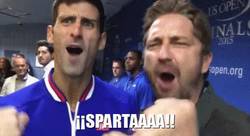 Enlace a GIF: El grito de Djokovic y Gerard Butler: THIS IS SPARTA!