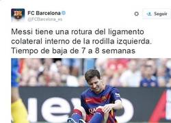 Enlace a Confirmada la lesión de Messi
