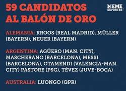 Enlace a Los 59 candidatos al FIFA Ballon d'Or. ¿Cuál es tu top5?