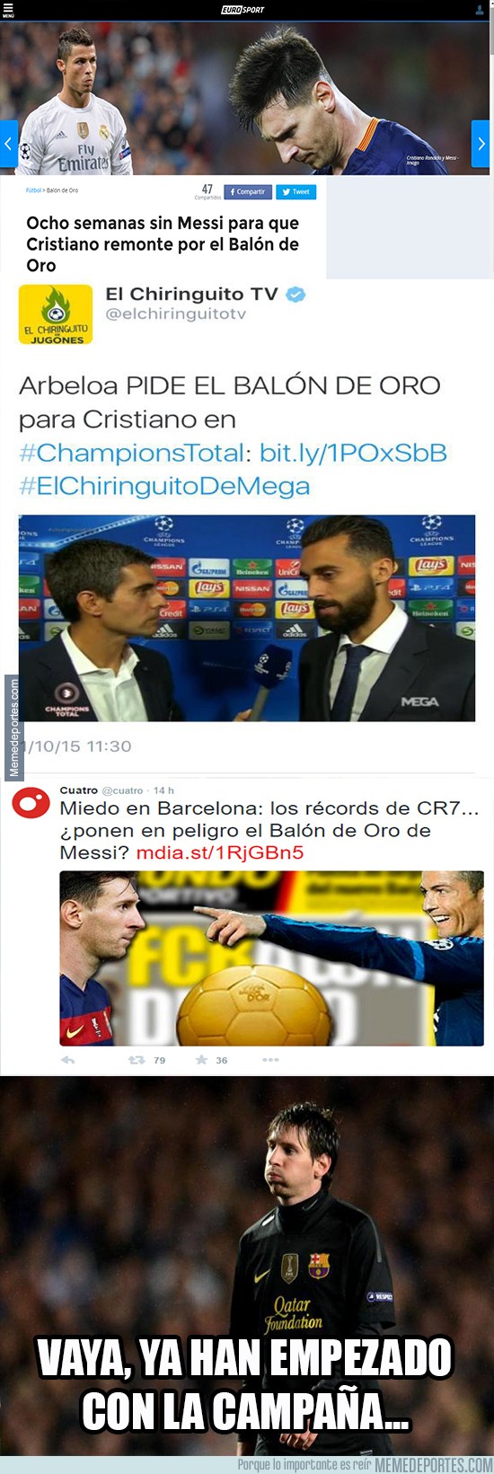 702138 - ¿De verdad alguien cree que el balón de oro no se lo llevará Messi?