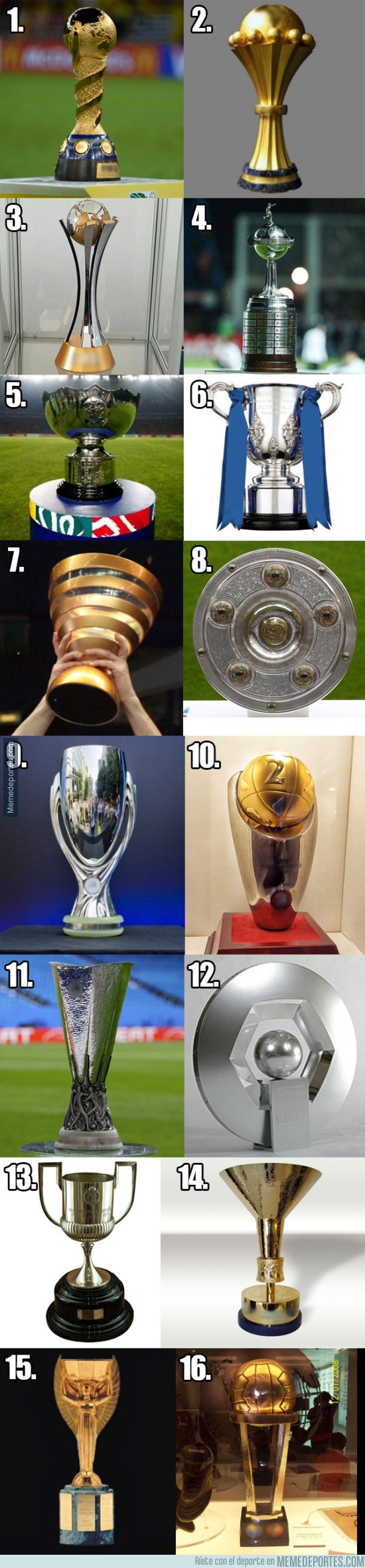 711180 - Test Cultural de Fútbol: ¿Conoces todos estos trofeos de todo el mundo?