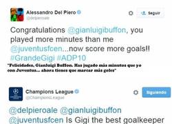 Enlace a El cachondeo de Del Piero y Buffon por su récord con la Juventus