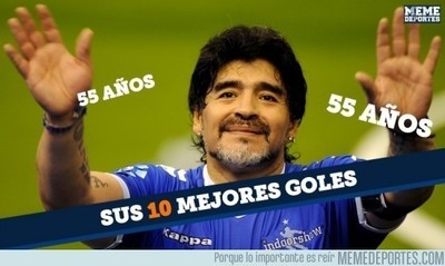 721619 - Los 10 mejores goles de el gran Diego Maradona en su 55 cumpleaños